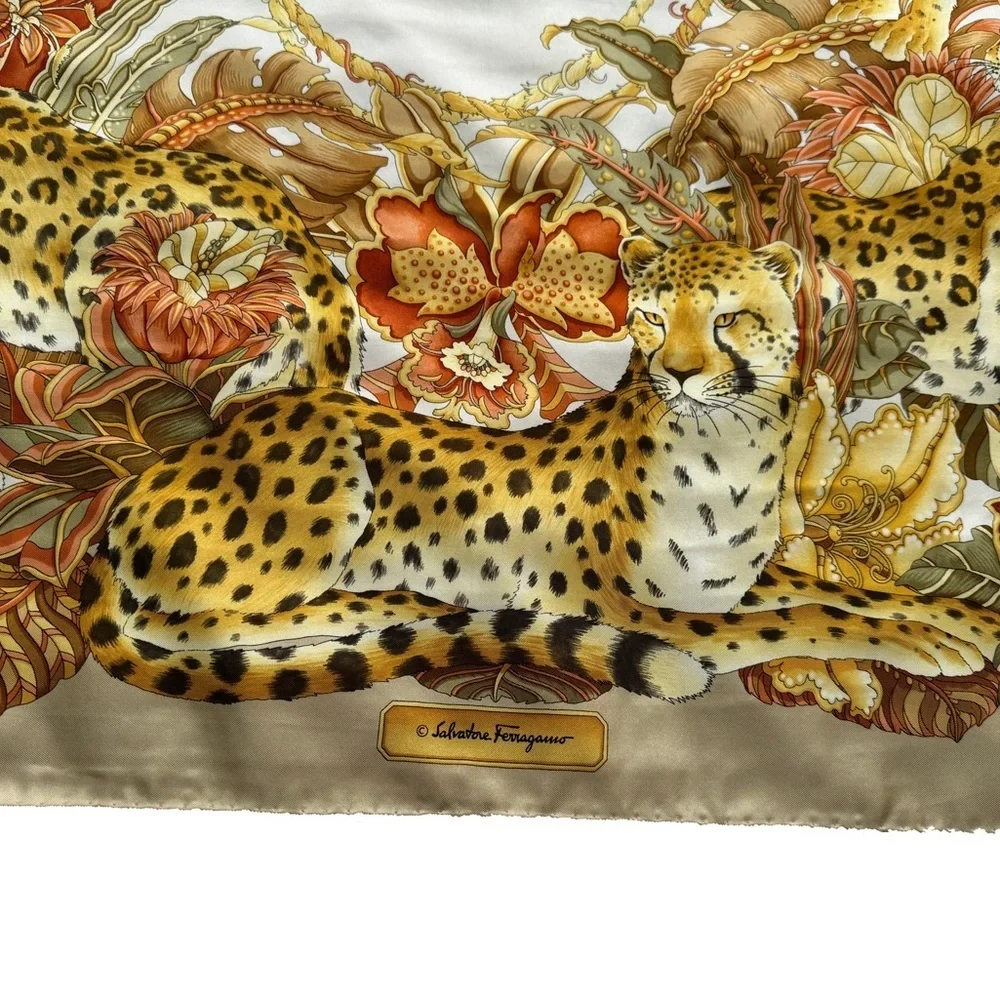 Salvatore Ferragamo Silk Scarf Animal Print